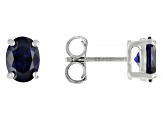 Multi Color Lab Created Sapphire Rhodium Over Silver Earrings Set 12.10ctw