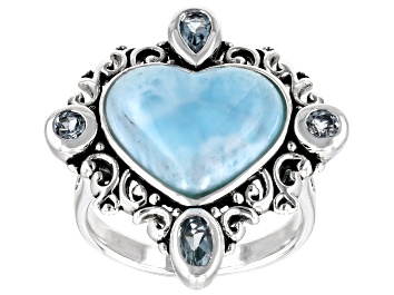 Picture of Blue Larimar Sterling Silver Ring 0.94ctw