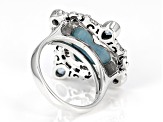 Blue Larimar Sterling Silver Ring 0.94ctw