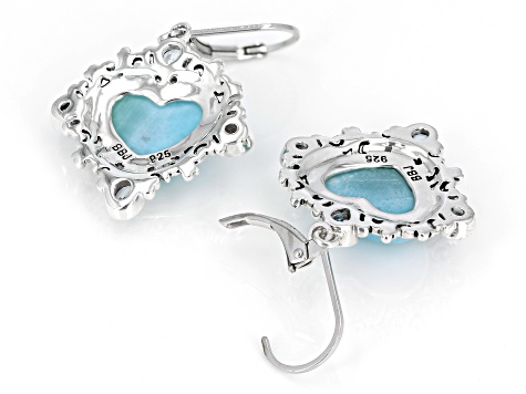 Blue Larimar Sterling Silver Earrings 1.20ctw