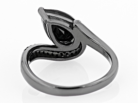 Black Spinel, Black Rhodium Over Sterling Silver Ring 2.16ctw