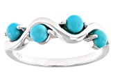 Blue Sleeping Beauty Turquoise Rhodium Over Sterling Silver Ring