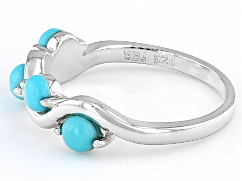 Blue Sleeping Beauty Turquoise Rhodium Over Sterling Silver Ring