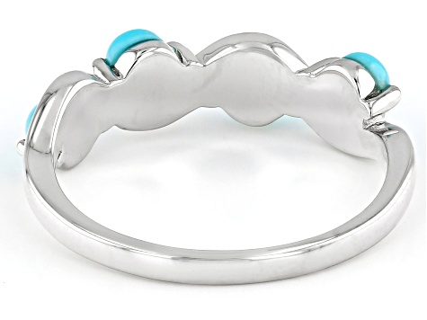 Blue Sleeping Beauty Turquoise Rhodium Over Sterling Silver Ring