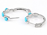 Sleeping Beauty Turquoise Rhodium Over Sterling Silver Hoop Earrings