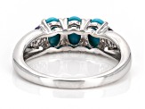 Blue Sleeping Beauty Turquoise Rhodium Over Sterling Silver Ring 0.15ctw