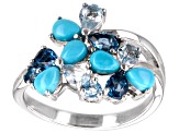 Sleeping Beauty Turquoise Rhodium Over Silver Ring 1.04ctw