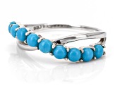 Blue Sleeping Beauty Turquoise Platinum Over Sterling Silver Crossover Ring