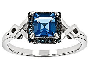 London Blue Topaz Rhodium Over Sterling Silver Ring 1.25ctw