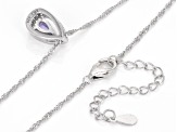 Blue Tanzanite Rhodium Over Sterling Silver Pendant With Chain 0.42ctw