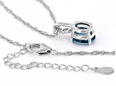 London Blue Topaz Rhodium Over Sterling Silver Solitaire Pendant With Chain 2.80ct