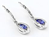 Blue Tanzanite Rhodium Over Sterling Silver Dangle Earrings 0.77ctw