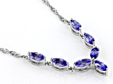 Blue Tanzanite Rhodium Over Sterling Silver Necklace 1.49ctw