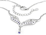 Blue Tanzanite Rhodium Over Sterling Silver Necklace 1.11ctw