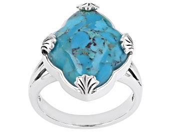 Picture of Blue Turquoise Sterling Silver Solitaire Ring