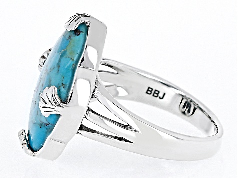Blue Turquoise Sterling Silver Solitaire Ring