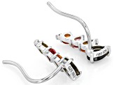 Multicolor Tourmaline Rhodium Over Sterling Silver Climber Earrings 1.46ctw