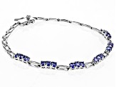 Blue Tanzanite Rhodium Over Sterling Silver Bracelet 2.45ctw