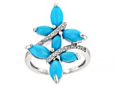 Sleeping Beauty Turquoise Rhodium Over Sterling Silver Ring