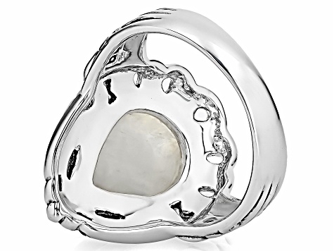 Rainbow Moonstone Sterling Silver Solitaire Ring