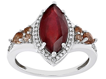 Picture of Red Mahaleo® Ruby Rhodium Over Silver Ring 3.45ctw