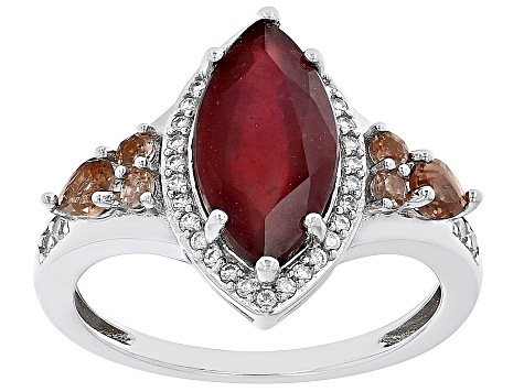 Red Mahaleo® Ruby Rhodium Over Silver Ring 3.45ctw