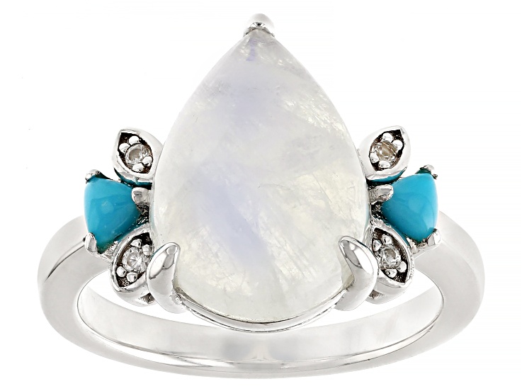 R59 silverリング White Cubic Zirconia Rhodium Over Sterling Silver Ring 7.70