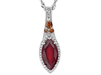 Picture of Red Mahaleo® Ruby Rhodium Over Silver Pendant Chain 3.21ctw