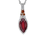 Red Mahaleo® Ruby Rhodium Over Silver Pendant Chain 3.21ctw