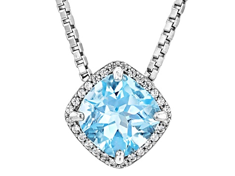 Sky Blue Topaz Rhodium Over Sterling Silver Necklace 4.40ctw