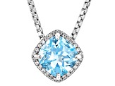 Sky Blue Topaz Rhodium Over Sterling Silver Necklace 4.40ctw