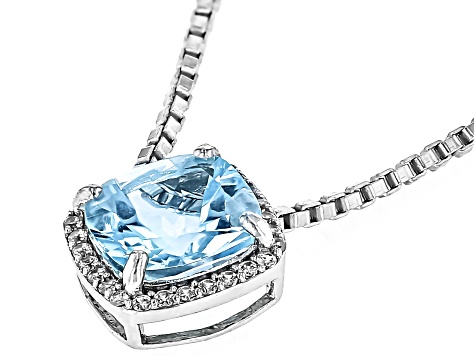 Sky Blue Topaz Rhodium Over Sterling Silver Necklace 4.40ctw