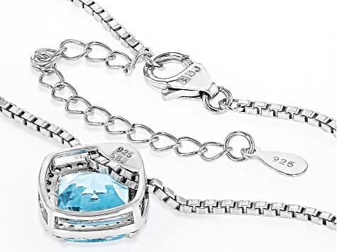 Sky Blue Topaz Rhodium Over Sterling Silver Necklace 4.40ctw