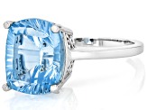 Sky Blue Topaz Rhodium Over Sterling Silver Solitaire Ring 5.00ct