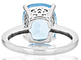 Sky Blue Topaz Rhodium Over Sterling Silver Solitaire Ring 5.00ct