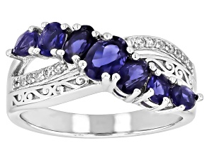Iolite Rhodium Over Sterling Silver Ring 1.12ctw