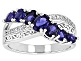 Iolite Rhodium Over Sterling Silver Ring 1.12ctw
