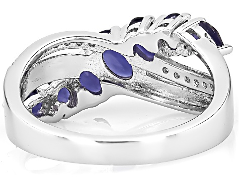 Iolite Rhodium Over Sterling Silver Ring 1.12ctw