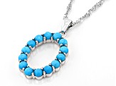 Sleeping Beauty Turquoise Rhodium Over Sterling Silver Pendant With Chain
