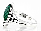Green Malachite Sterling Silver Solitaire Ring