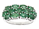 Green Zambian Emerald Rhodium Over Sterling Silver Ring 2.39ctw