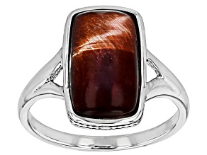 Red Tigers Eye Sterling Silver Solitaire Ring