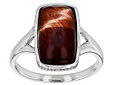 Red Tigers Eye Sterling Silver Solitaire Ring