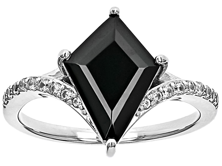Black Spinel Rhodium Over Sterling Silver Ring 5.02ctw Black Spinel Rhodium Over Sterling Silver Ring 5.02ctw