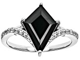 Black Spinel Rhodium Over Sterling Silver Ring 5.02ctw