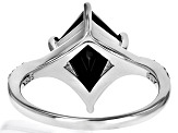 Black Spinel Rhodium Over Sterling Silver Ring 5.02ctw