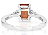 Red Labradorite Rhodium Over Sterling Silver Ring 1.33ctw