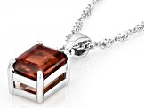 Red Labradorite Rhodium Over Sterling Silver Pendant With Chain 1.31ctw