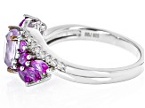 Pink Kunzite Rhodium and 18k Rose Gold Over Silver Ring 2.19ctw