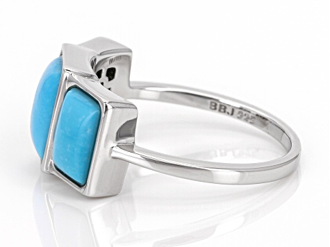 Sleeping Beauty Turquoise Rhodium Over Sterling Silver Ring